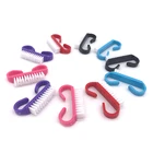 10 шт.лот, пластиковая Кисть для ногтей, разноцветные щетки для очистки ногтей, удаляет пыль, порошок, очиститель для УФ-геля, кисточка для ногтей, инструмент для маникюра