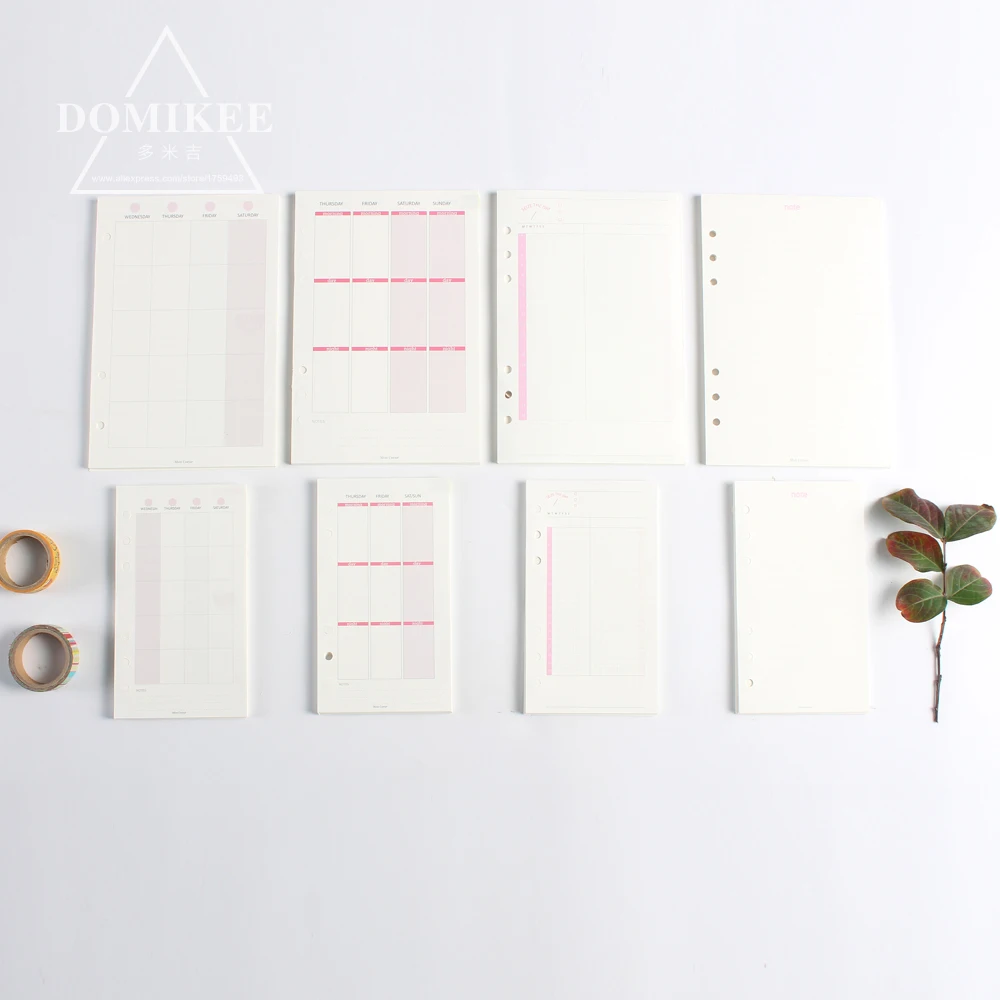 Новый мультфильм красочные 6 отверстий Спиральные Ноутбуки Замена внутреннего