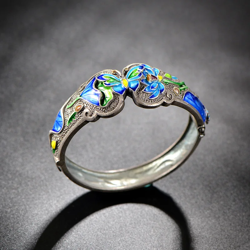 S925 серебро Этническая Перегородчатые Браслеты браслет Дамская мода Интимные