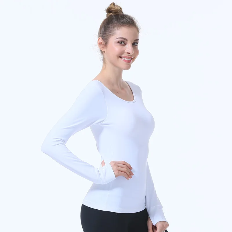 Женская футболка с длинным рукавом V образным вырезом и дырками для большого