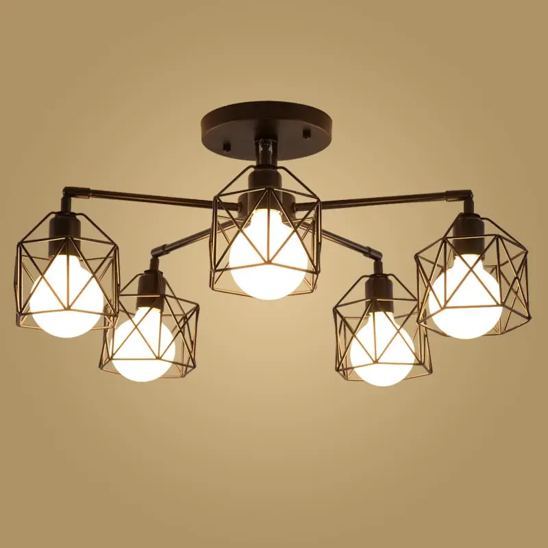 Современная ретро люстра для кухни спальни подвесная старинная железная в