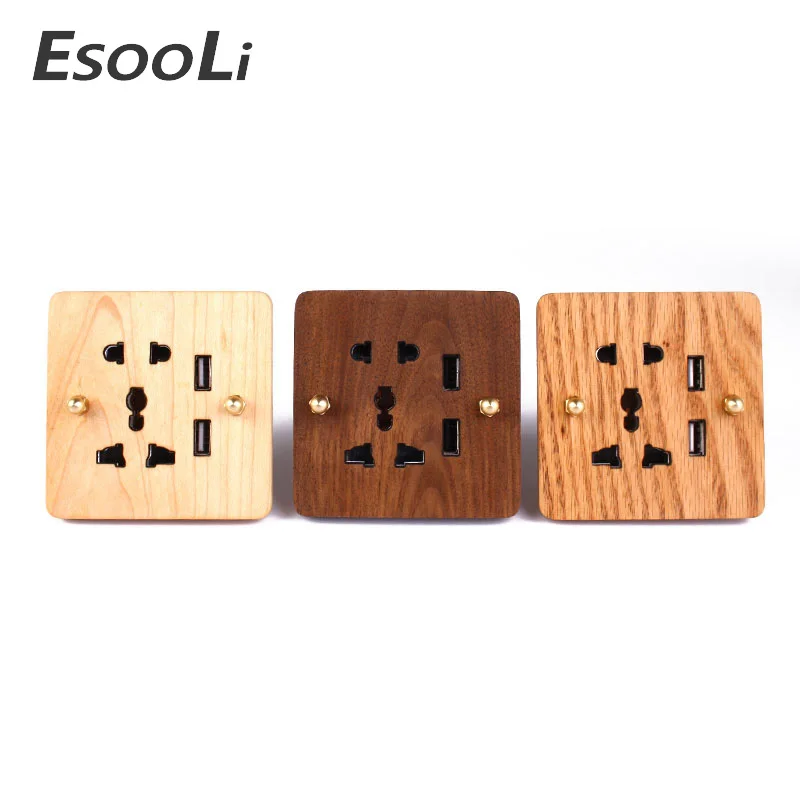 EsooLi 2017 ручная работа настенная розетка 5 отверстий с usb разъемом Универсальный