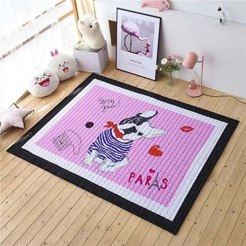 fashion dog Мультяшный игровой коврик 150*200 см, большой ковер, противоскользящий ковер для детской комнаты, прямоугольный коврик из хлопка, напольный коврик с пандой, напольный коврик с кроликом - Цвет: fashion dog