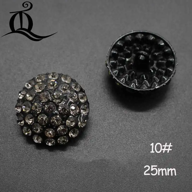 No10 25mm 20-25 мм 1 шт., золотые и черные металлические стразы, пуговицы с цветочными узорами, Швейные аксессуары для одежды, материалы для рукоделия - Цвет: No10 25mm