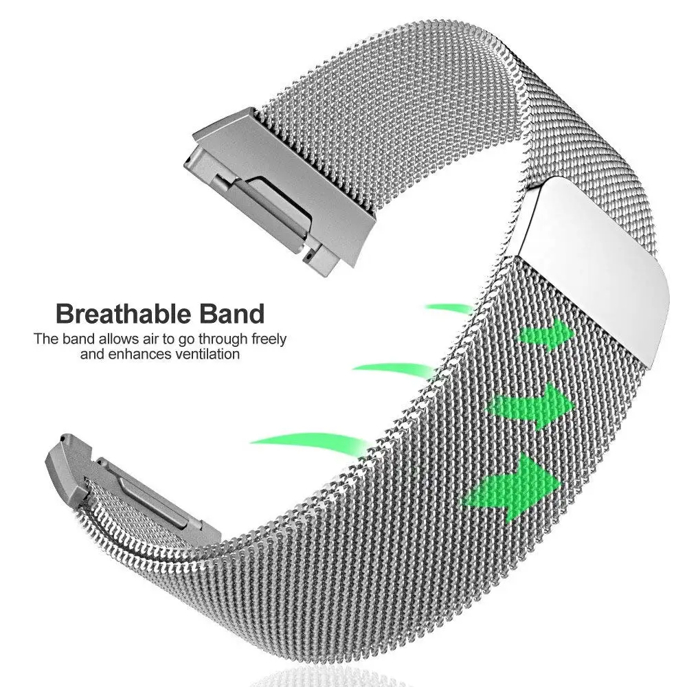 GXV Stainless Steel Milanese Magnetic Fitbit Ionic Replacement Sprot Strap Accessories for Ionic Fitbit Smart Watch Women Men