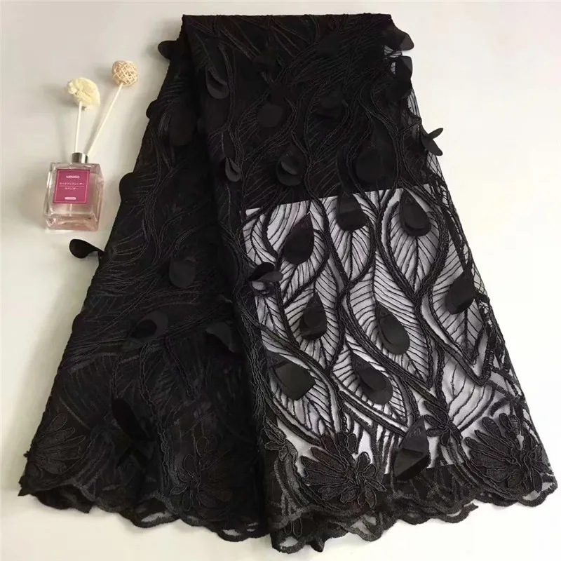 Новейшая африканская Тюль кружевная ткань с 3d вышивкой чистая французская