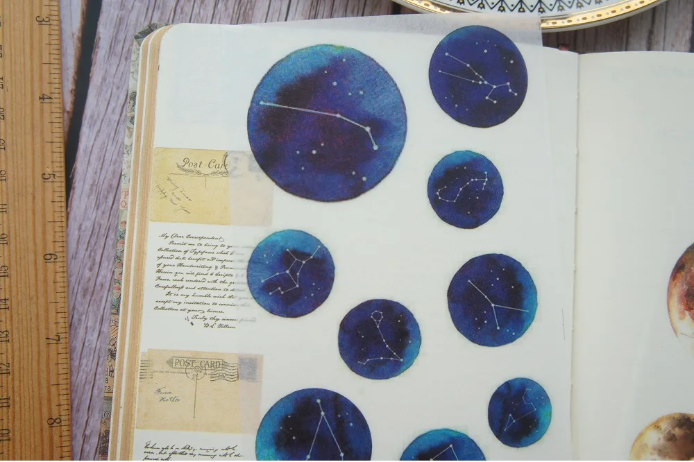 DIY 3 Sheets Star Constellation Washi Paper Sticker As Scrapbooking Decoration Gift Packing Label Decoration Use