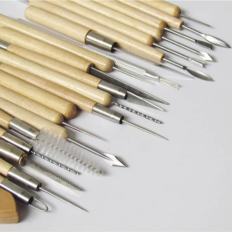 DINIWELL 22 шт. художественные инструменты для гончарного дела деревянная ручка набор