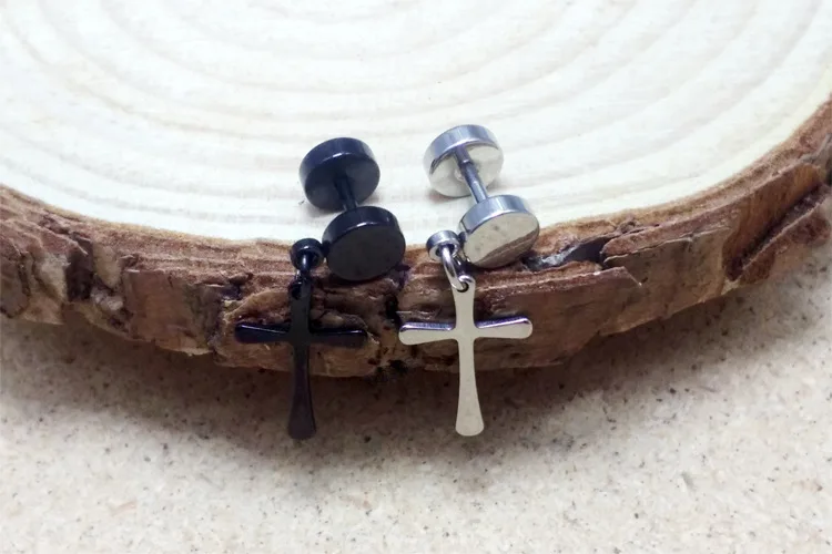 Мужские круглые серьги-гвоздики из нержавеющей стали в стиле панк | Украшения и