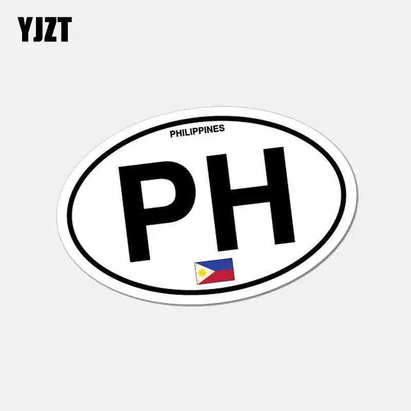 YJZT 10 5 см * 6 Автомобильная наклейка Филиппинская страна код PH флаг 2633|Наклейки на