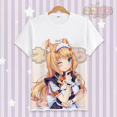 14 NEKOPARA мультфильм дизайн хлопковые футболки для мужчин's женщин Новое поступление Летний стиль короткий рукав косплэй Милая футболк - Цвет: 14