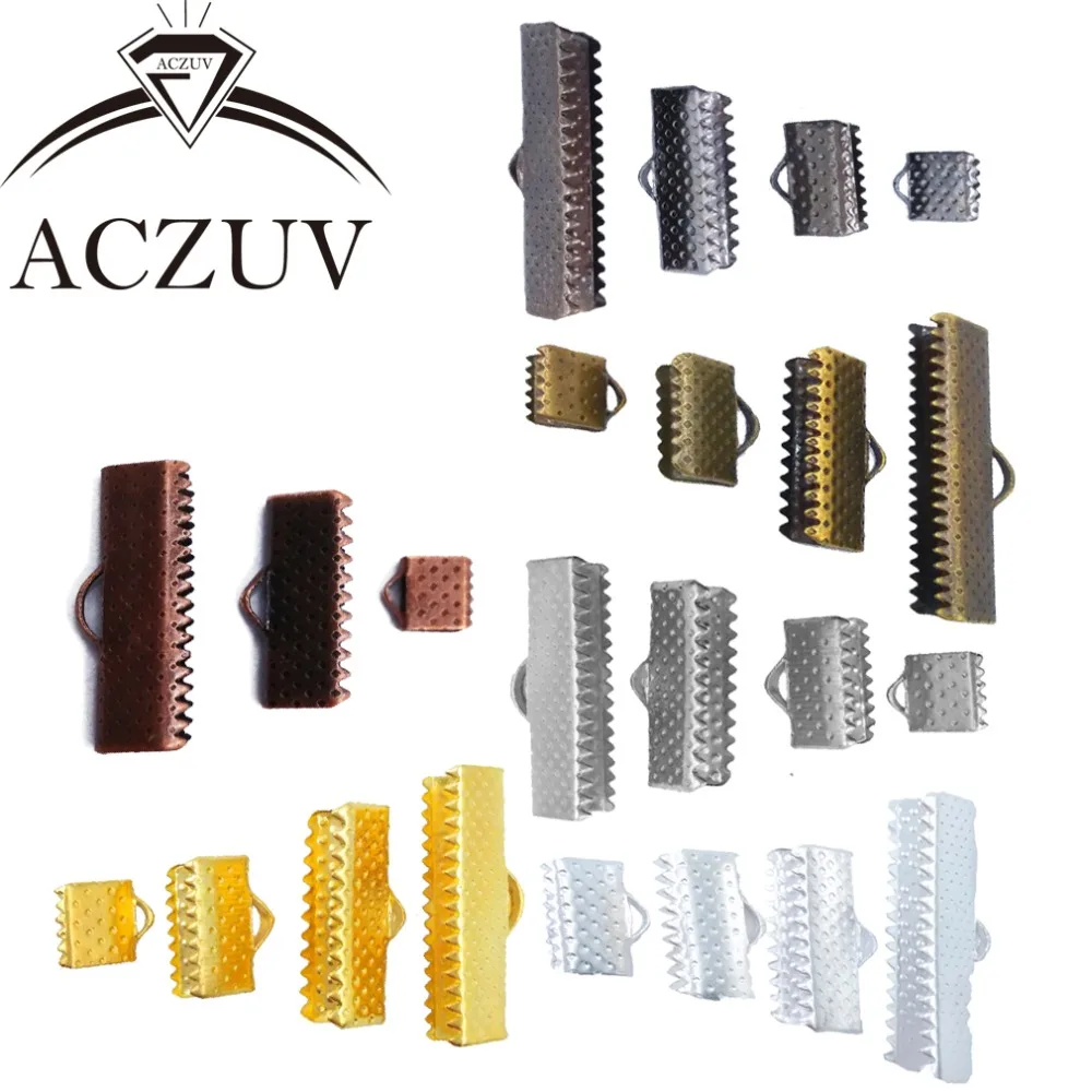 

1000pcs 6mm 8mm 10mm 13mm 16mm 20mm 25mm 30mm 35mm Ribbon Cord End Fasteners Clasps Clips Crimp Beads Jewelry Findings RCE001