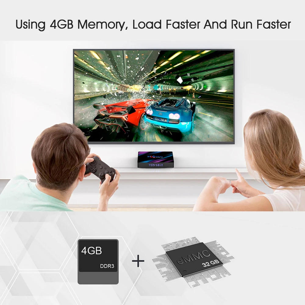 4 ГБ/32 ГБ флэш памяти ТВ коробка H96 Max Смарт Box Android 10 RK3318 ядра 64 бит UHD 4K VP9 H.265 2 4G/5G Wi Fi