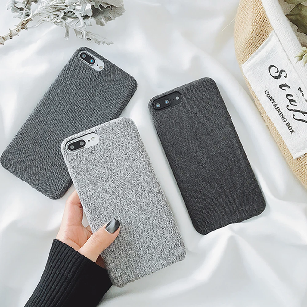 TOMKAS Linen Soft Cloth Case For iPhone X 6 7 8 Cases Luxury Cover Cotton Coque Phone 6S Plus Back | Мобильные телефоны и