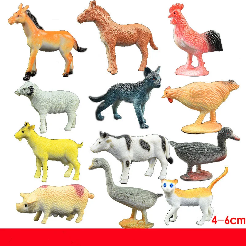 Дикая ферма животные модели фигурки игрушки симуляция лошадь собака корова