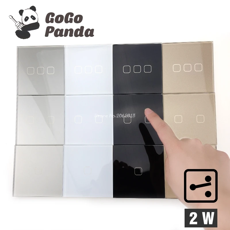 GOGOPANDA Британский стандарт 1 банда 2 способ управления сенсорный переключатель