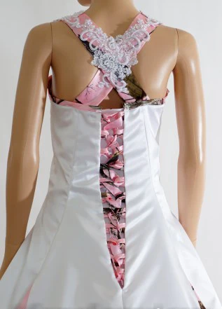 Женское камуфляжное свадебное платье розовое невесты Размер 0 2019|pink camo wedding