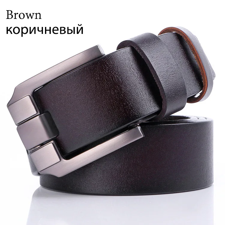 Brown Высококачественные ремни из натуральной воловьей кожи для мужчин фирменный ремень мужской кожаный повседневный ремень с пряжкой мужские ковбойские джинсы Cintos - Цвет: Brown