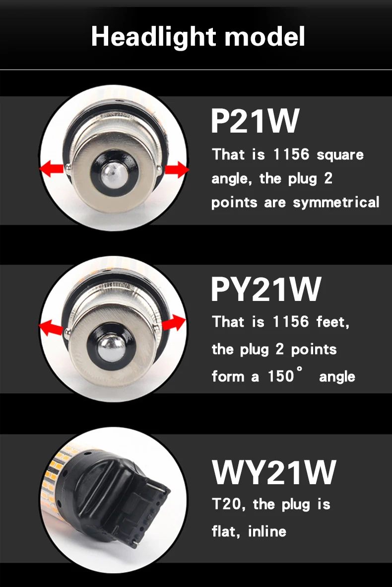 Aslent 2X1156 BA15S P21W BAU15S PY21W 1157 светодиодный лампы 144 smd CanBus без ошибки T20 7440 W21W лампы для поворотов светильник при отсутствии флэш-памяти