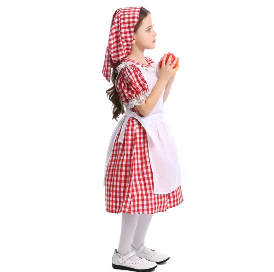 От 4 до 12 лет, Детский костюм крестьянина в средневековой ферме, костюм крестьянина для детей, Красная Шапочка, фантазия, Хэллоуин, вечерние маскарадные костюмы