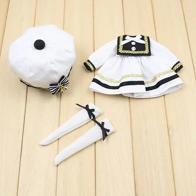 ICY DBS Blyth doll licca campus платье униформа костюм одежда белые чулки | Игрушки и хобби