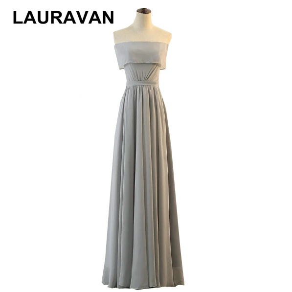 Длинное формальное серое платье de soir e вечернее без бретелек для вечеринки