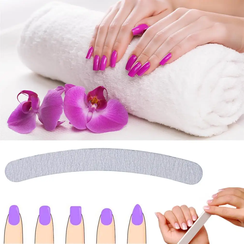 5 шт. изогнутые пилочки для ногтей двухсторонний зернистый банан/Бумеранг Эмери