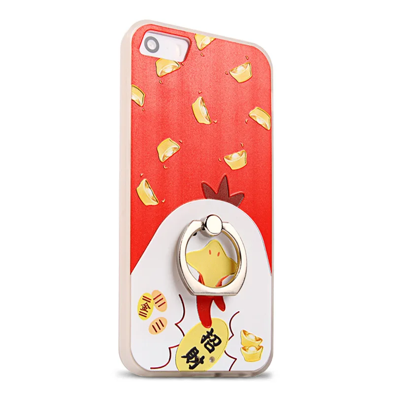 Для iphone 5 5S SE 3D узор Скульптура ТПУ Чехол чехол для Apple IPhone кольцо кронштейн