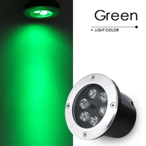 Green Светодиодный AC85-265V подземный светильник IP68 RGB Открытый из нержавеющей стали водонепроницаемый утопленный погребенный Точечный светильник для лестницы садовая дорожка квадратная лампа - Испускаемый цвет: Green