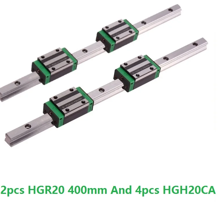 2 шт. линейная направляющая HGR20 L 400 мм и 4 HGH20CA линейные узкие блоки Запчасти для