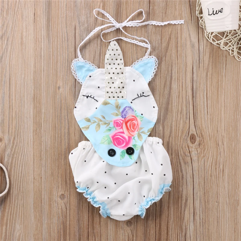 Комбинезон с рисунком единорога для новорожденных девочек комбинезон цветочным