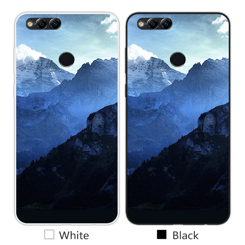 Чехлы для Huawei Honor 7X мягкие силиконовые чехлы с пейзажем дизайнерский чехол задняя