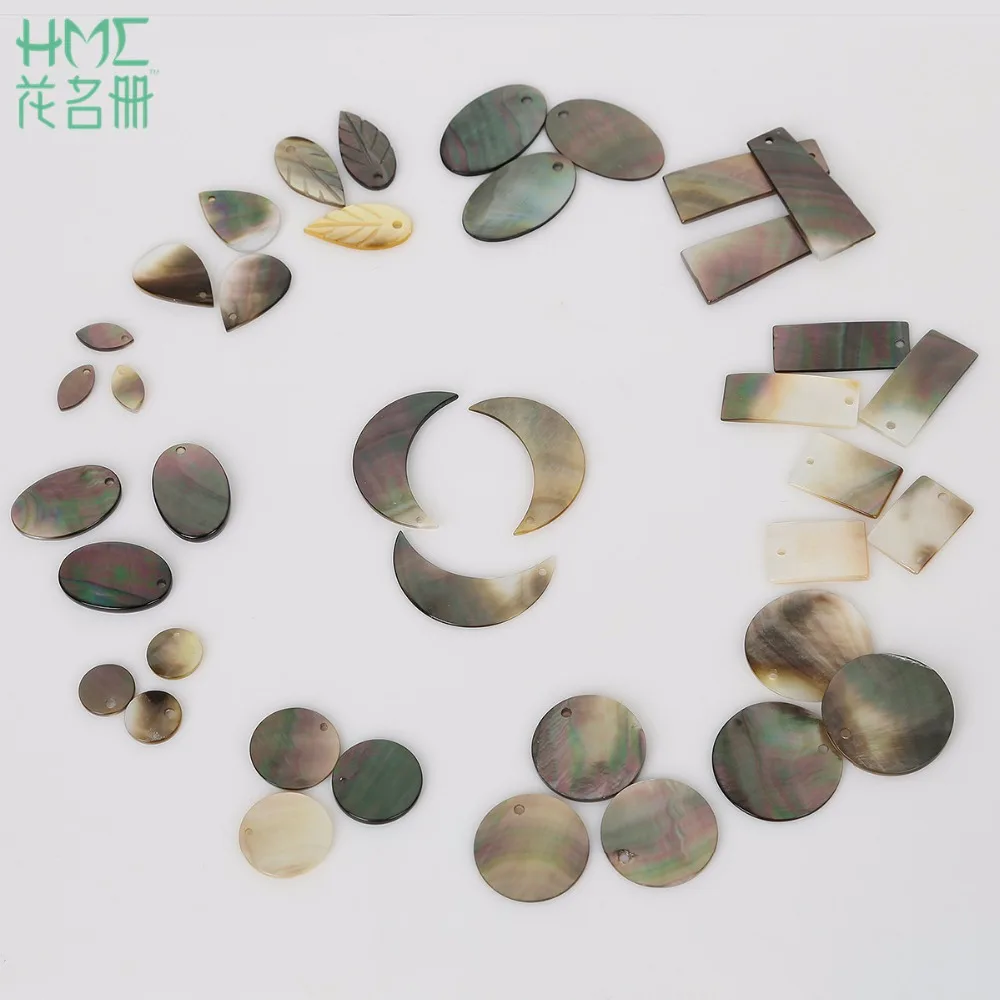 6 шт. разноцветные/размер черные камни в виде раковины натуральный корпус