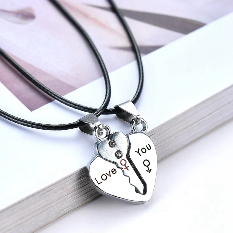 2 шт./лот парное ожерелье подвеска любовь сердце пазл подходит для влюбленных