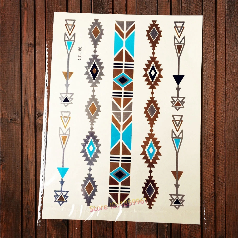 1 шт. сексуальный боди арт тату Цветок на руку перо браслет дизайн