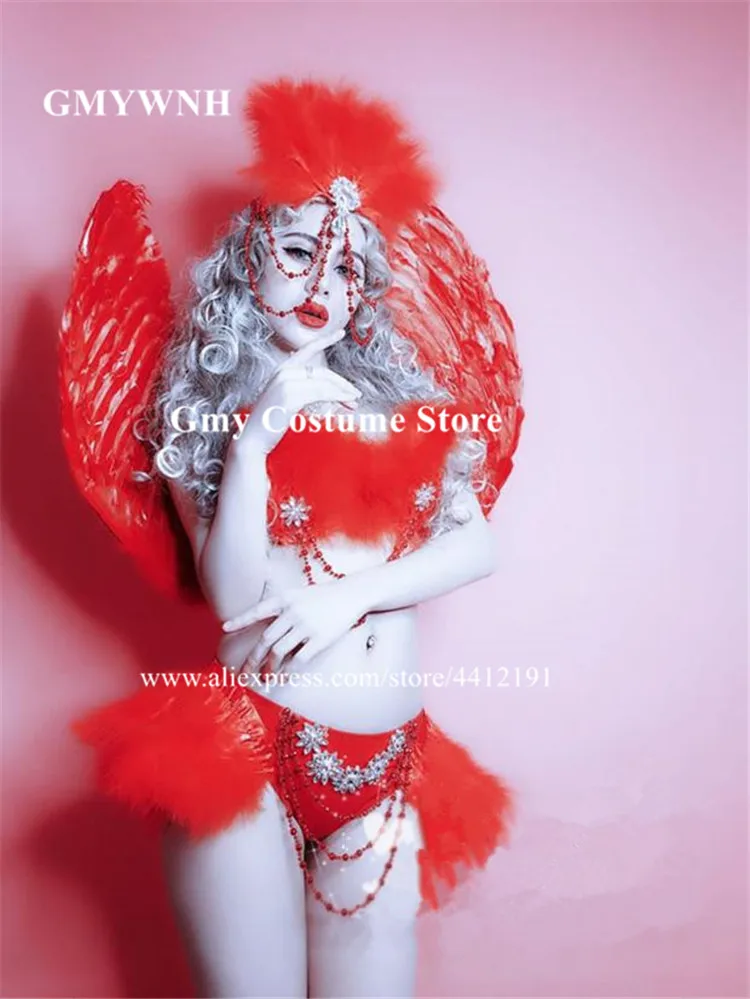 DC33 одежда для выступлений певиц танцевальные бальные костюмы с перьевыми