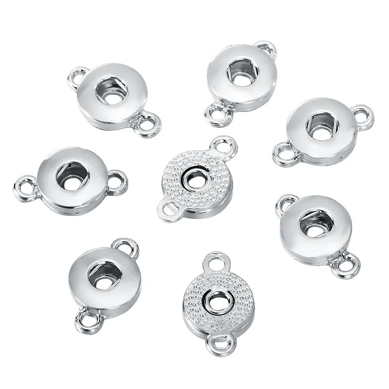 12mm 2ear Новинка 100 шт 18 мм кнопка оснастки ювелирные аксессуары оснастка Кнопка 18 мм сделать DIY оснастка браслет ожерелье - Окраска металла: 12mm 2ear