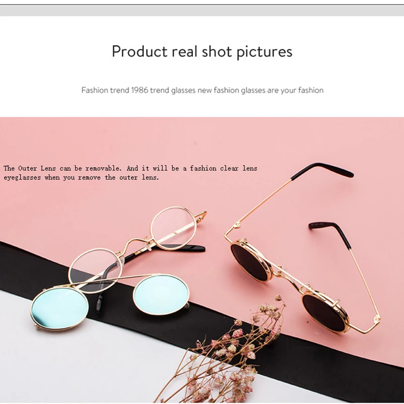 Мужские и женские маленькие круглые очки в стиле стимпанк Винтажные