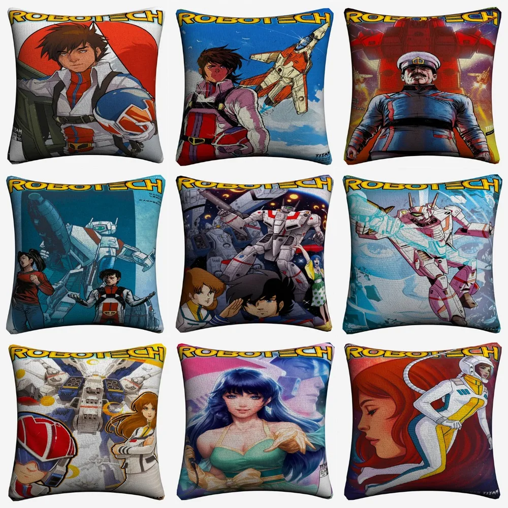 Robotech Аниме классический вопрос Декоративные белье Чехлы 45x45 см наволочка для