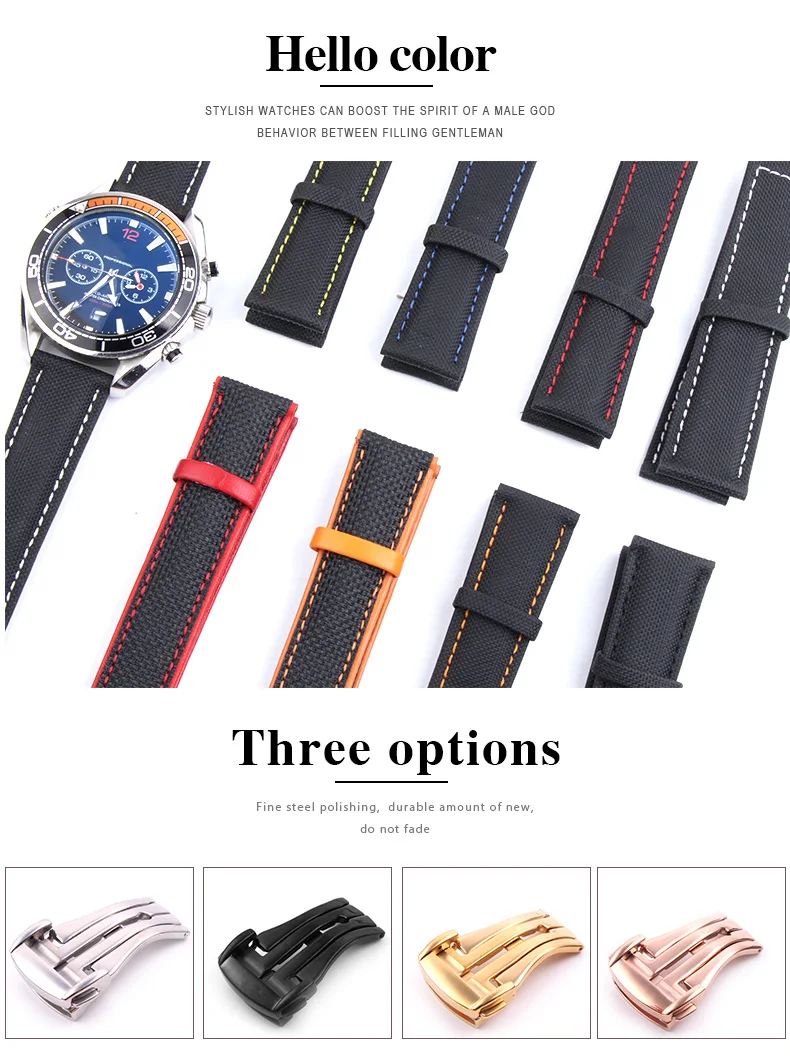19 мм, 20 мм, 21 мм, 22 мм, мужские часы, браслет для Tudor Bay, Omega, Seamaster, скоростной, планета, океан, 600, ремешок, холщовые, нейлоновые Ремешки для наручных часов