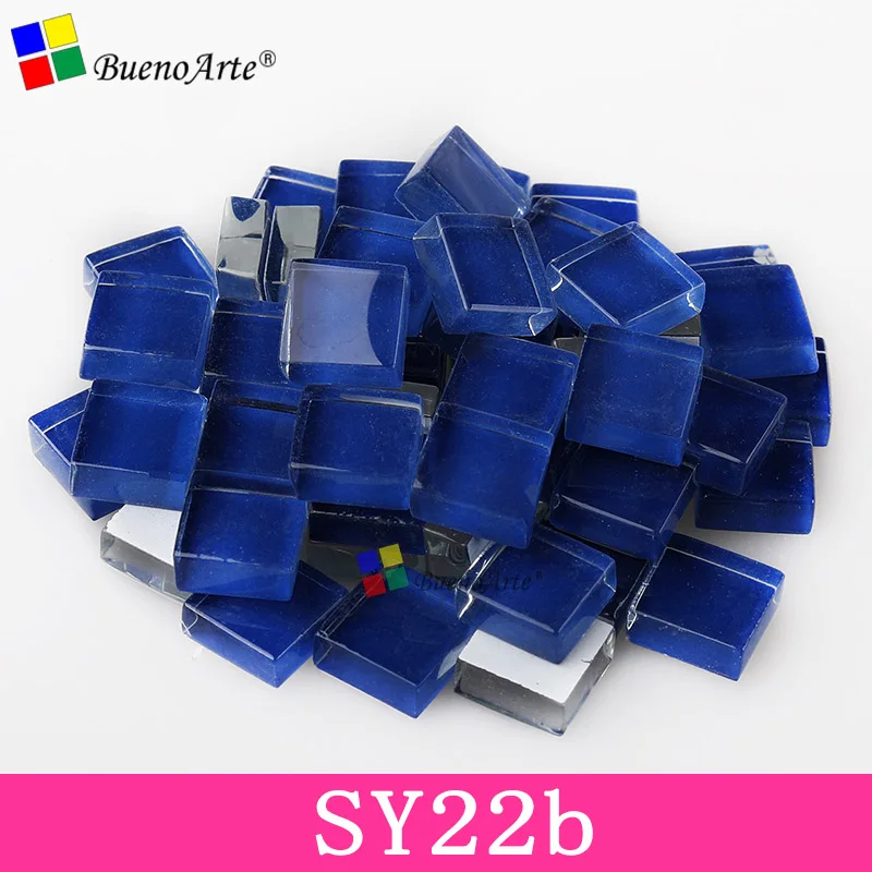 SY22b 200 г/205 шт 10X10 мм 3/8 дюймов квадратная Хрустальная мозаичная плитка, синяя фиолетовая серия, сделай сам мозаичный художественный поставщик, домашний сад стеклянные бусины - Цвет: SY22b