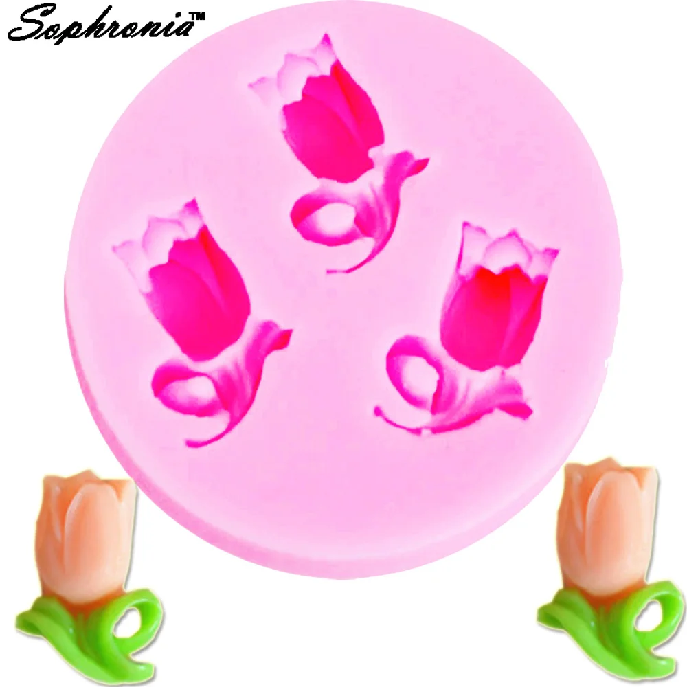 

10pcs/set M012 Small Size Tulip Silicone Mold Fondant Cake Decorating Tools Chocolate Clay Candy Moulds Kitchen Baking