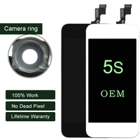 premium 10pcs for iphone 5s lcd display oem touch screen digitizer with camera ring for iphone screen 4 inch