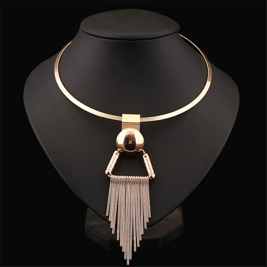 Sales Olaru Jewelry Zinc Alloy Big Triangle Tassel Choker Neckalce Woman 2016 Hot Maxi Statement Necklace Wholesale Gift | Украшения и