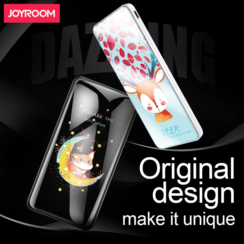 Joyroom 8000mAh power bank Tempered glass art painting cute Portable Polymer battery bateria externa For Mobile Phone Tablet | Мобильные