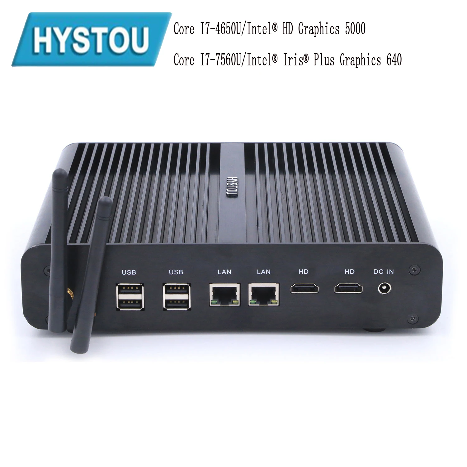 HYSTOU Мини ПК Windows 10 I7-4650U I7-7560U Мини компьютер без вентиляторов двойной Lan HDMI Pfsence для Linux мини игровой ПК неттоп HTPC