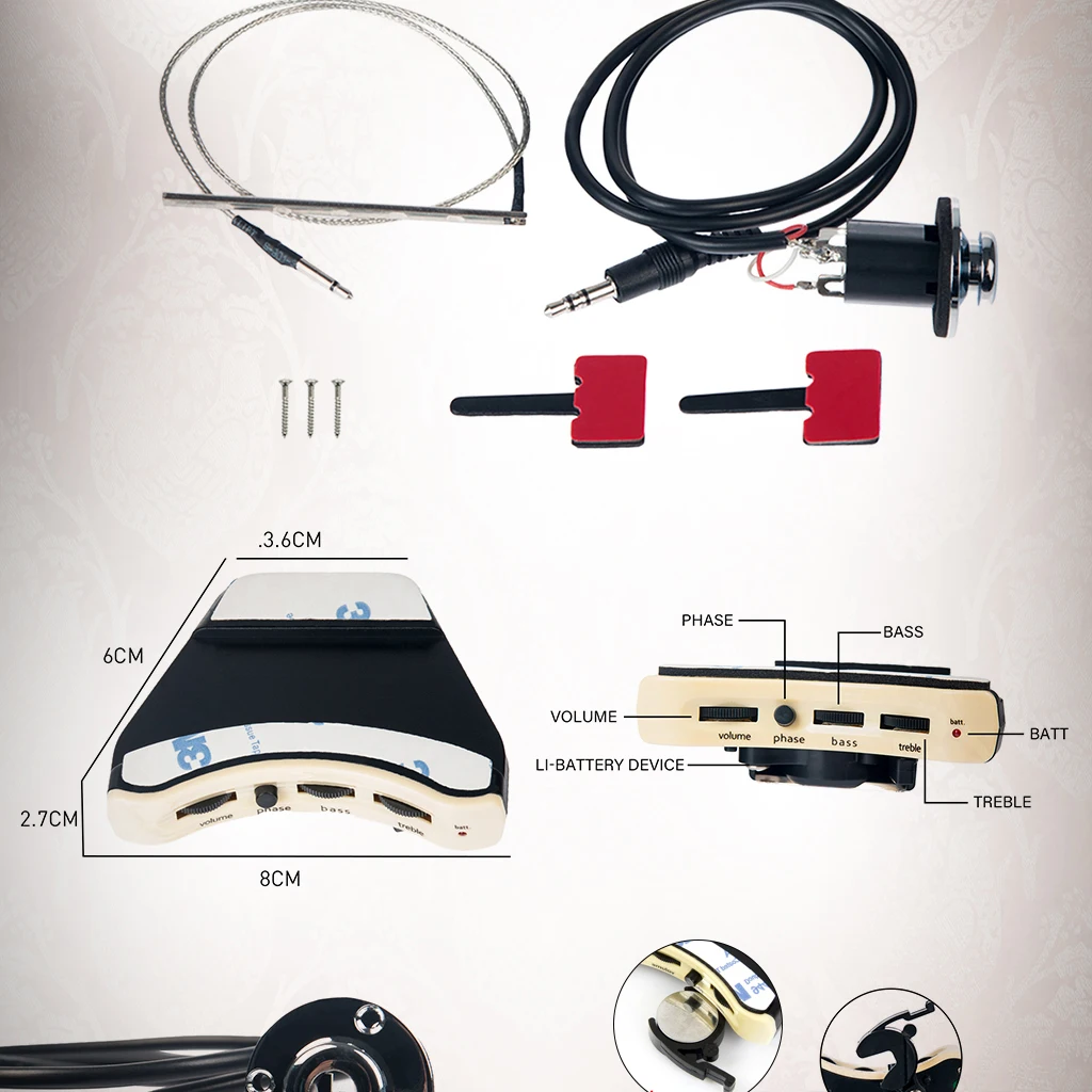 Акустическая гитара pick up Preamp LC-5 5 полос эквалайзер Акустическая гитара Preamp Эквалайзер Тюнер Пьезо керамический пикап
