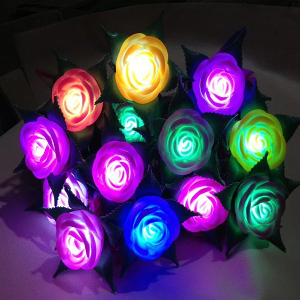 Модная светодиодная Ночная лампа романтический Ночной светильник с цветами розы