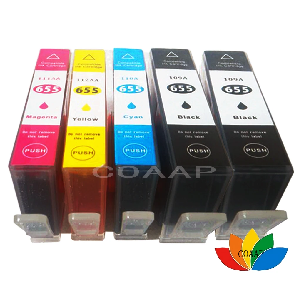 5x чернильный картридж для Совместимый hp 655 с чипом принтера Deskjet 3525/4615/4625/5525/6520/6525 |