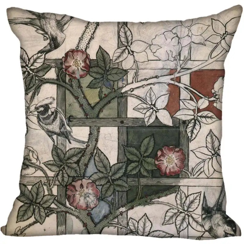 16 Hot Custom William Morris Square Pillowcase Custom Zippered Bedroom Home Pillow Cover Case 35X35cm,40x40cm - Цвет: 16